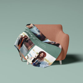 Afstuderen voor modern, modern, sage-groen script fleece deken