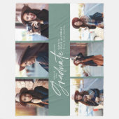 Afstuderen voor modern, modern, sage-groen script  fleece deken (Voorkant)