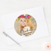 Afstuderen voor moderne inktpenkalligrafie ronde sticker (Envelop)