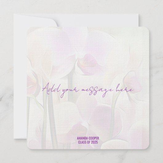 Afstuderen voor moderne orchideeën bedankkaart (Achterkant)
