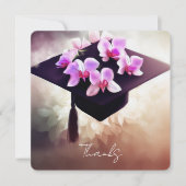 Afstuderen voor moderne orchideeën bedankkaart (Voorkant)
