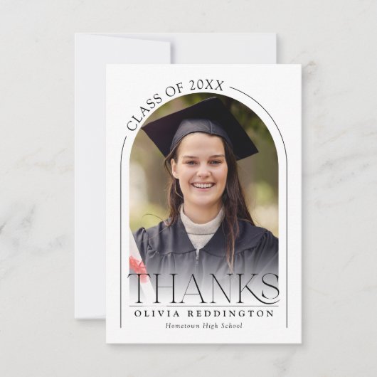 Afstuderen voor moderne typografie bedankkaart (Voorkant)