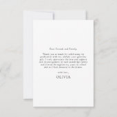 Afstuderen voor moderne typografie bedankkaart (Achterkant)