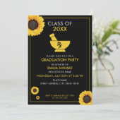 Afstuderen voor moderne zonnebloempitten kaart (Staand voorkant)