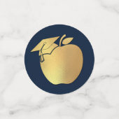 Afstuderen voor Onderwijs van leraren Navy Blue Go Confetti (Kleine voorkant)