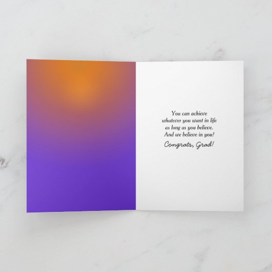 Afstuderen voor onstopbare tekst kaart (Binnen)