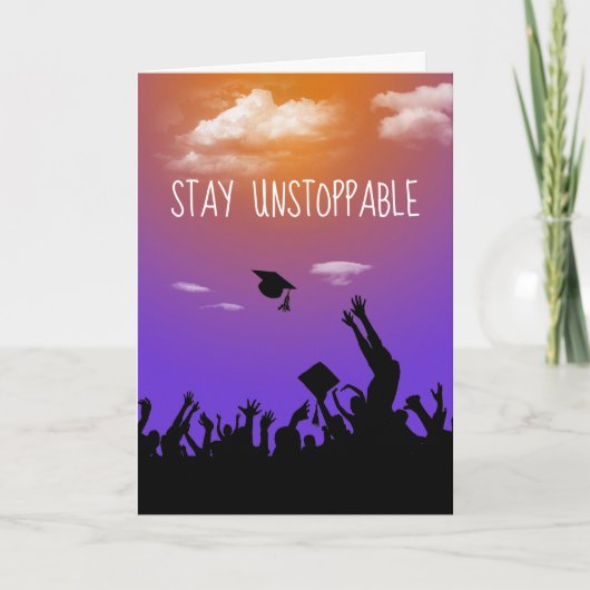 Afstuderen voor onstopbare tekst kaart (Voorkant)