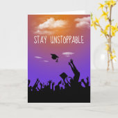 Afstuderen voor onstopbare tekst kaart (Gele Bloem)