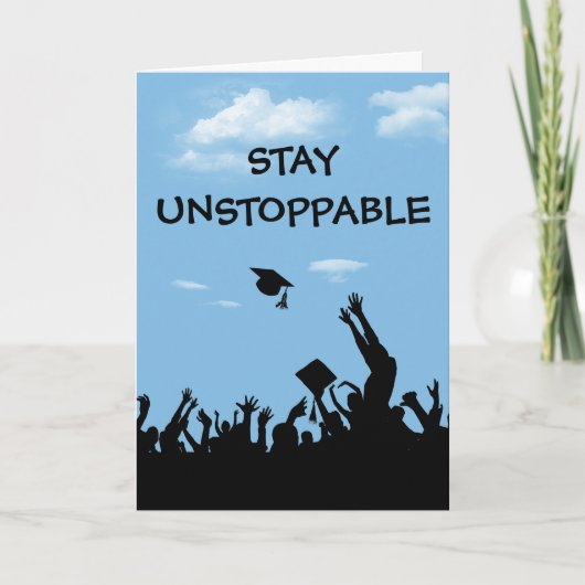 Afstuderen voor onstopbare tekst kaart (Voorkant)