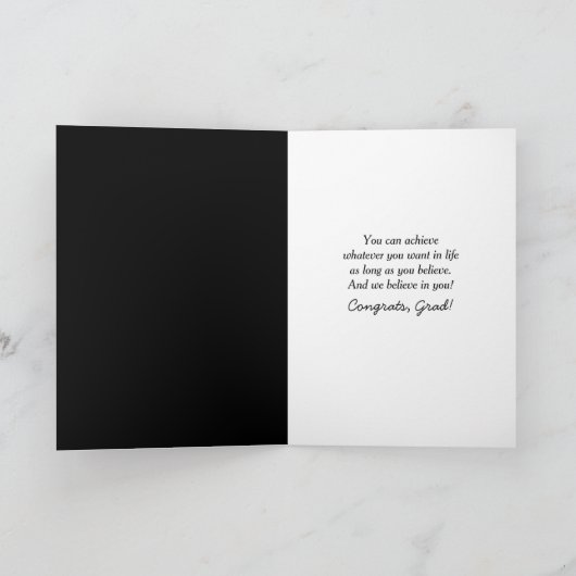 Afstuderen voor onstopbare tekst kaart (Binnen)