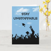 Afstuderen voor onstopbare tekst kaart (Gele Bloem)