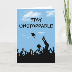 Afstuderen voor onstopbare tekst kaart