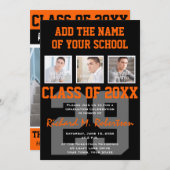 Afstuderen voor Oranje en zwarte teamkleuren Kaart (Voorkant / Achterkant)