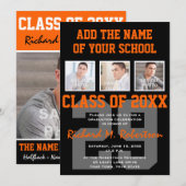 Afstuderen voor Oranje en zwarte teamkleuren Kaart (Voorkant / Achterkant)