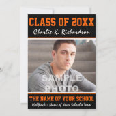 Afstuderen voor Oranje en zwarte teamkleuren Kaart (Achterkant)