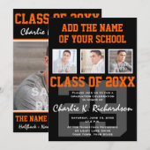 Afstuderen voor Oranje en zwarte teamkleuren Kaart (Voorkant / Achterkant)