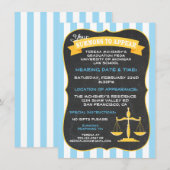 Afstuderen voor Recht School Uitnodiging Summons (Voorkant / Achterkant)