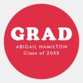 Afstuderen voor rode en witte reprografie ronde sticker (Voorkant)