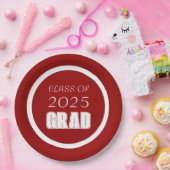 Afstuderen voor rode en witte schoolkleuren papieren bordje (Feest)