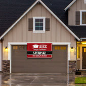Afstuderen voor rode en witte schoolkleuren spandoek
