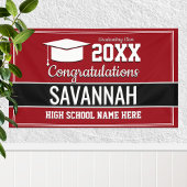 Afstuderen voor rode en witte schoolkleuren spandoek