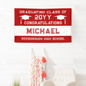 Afstuderen voor rode en witte schoolkleuren spandoek (Insitu)