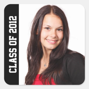Afstuderen voor schooljaar klasse zwart vierkante sticker