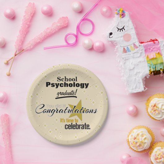 Afstuderen voor schoolpsychologie Borden Papieren Bordje (Feest)