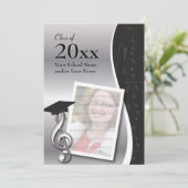 Afstuderen voor Silver & Black Music Kaart (Staand voorkant)