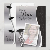 Afstuderen voor Silver & Black Music Kaart (Voorkant / Achterkant)