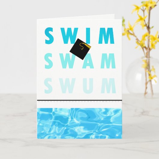 Afstuderen voor SWIM Team Swimmer Kaart (Gele Bloem)