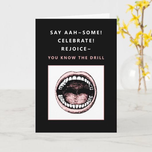 Afstuderen voor tandheelkunde kaart (Gele Bloem)