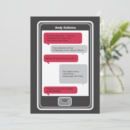 Afstuderen voor teletelefoonstextuur kaart (Staand voorkant)