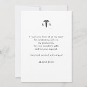 Afstuderen voor verpleegkundigen eenvoudige modern bedankkaart (Achterkant)