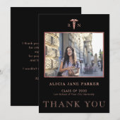 Afstuderen voor verpleegkundigen eenvoudige modern bedankkaart (Voorkant / Achterkant)