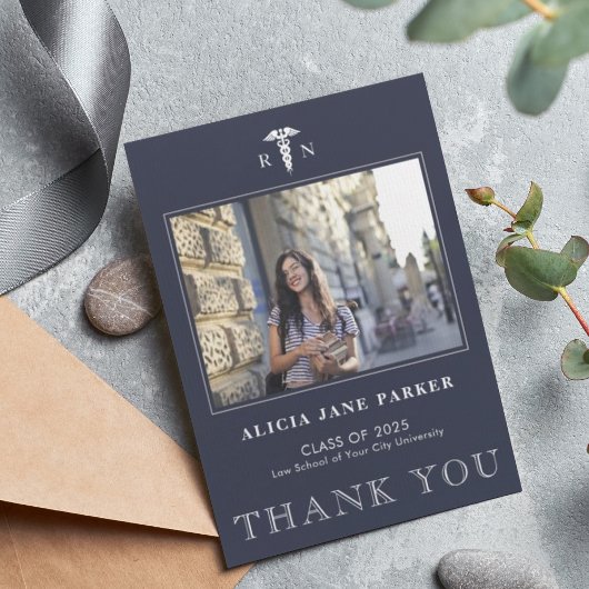 Afstuderen voor verpleegkundigen eenvoudige modern bedankkaart