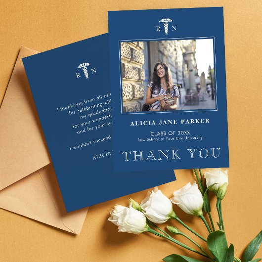 Afstuderen voor verpleegkundigen eenvoudige modern bedankkaart