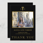 Afstuderen voor verpleegkundigen eenvoudige modern bedankkaart (Voorkant / Achterkant)