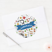 Afstuderen voor verpleegscholen ronde sticker (Envelop)