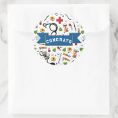 Afstuderen voor verpleegscholen ronde sticker (Tas)