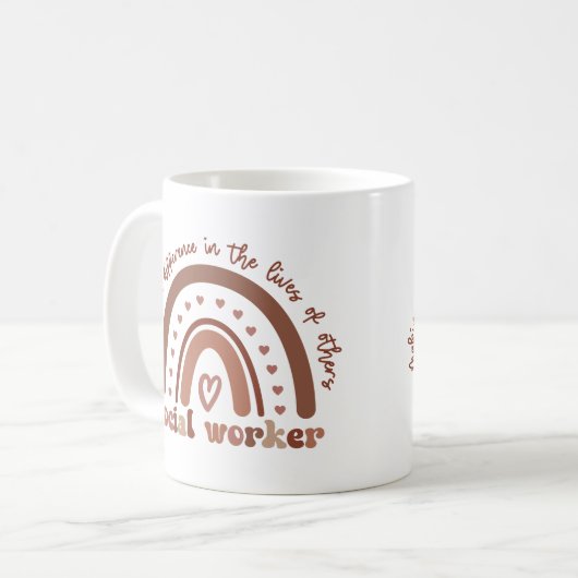 Afstuderen voor waardering van maatschappelijk wer koffiemok (Voorkant links)