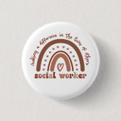 Afstuderen voor waardering van maatschappelijk wer ronde button 3,2 cm (Voorkant)