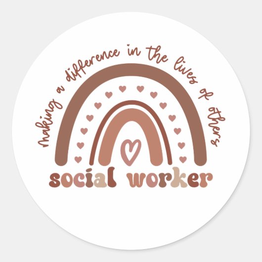 Afstuderen voor waardering van maatschappelijk wer ronde sticker (Voorkant)