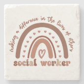 Afstuderen voor waardering van maatschappelijk wer stenen onderzetter (Voorkant)