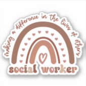 Afstuderen voor waardering van maatschappelijk wer sticker (Voorkant)