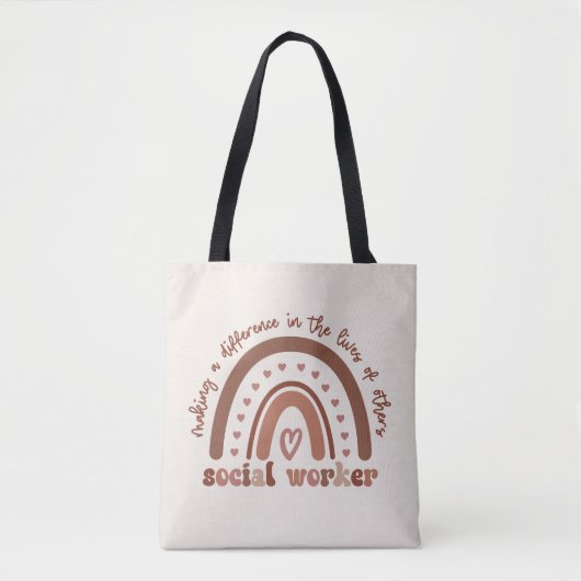 Afstuderen voor waardering van maatschappelijk wer tote bag (Voorkant)