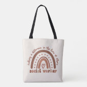 Afstuderen voor waardering van maatschappelijk wer tote bag (Achterkant)