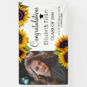 Afstuderen voor zonnebloemen PHOTO-chic Spandoek (Verticaal)