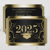 Afstuderen voor zwart en goudLijst Kaart (Voorkant / Achterkant)