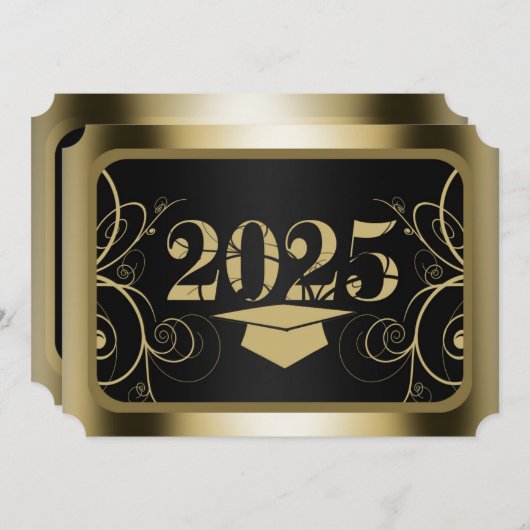 Afstuderen voor zwart en goudLijst Kaart (Voorkant / Achterkant)